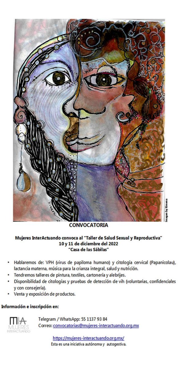 vasantaedu's tweet photo. @mujeres_mia nos invita a conocer esta iniciativa. 
"Taller de salud sexual y reproductiva"
10 y 11 de diciembre. 

Inscríbite estas a tiempo. https://t.co/rXImRys9gY