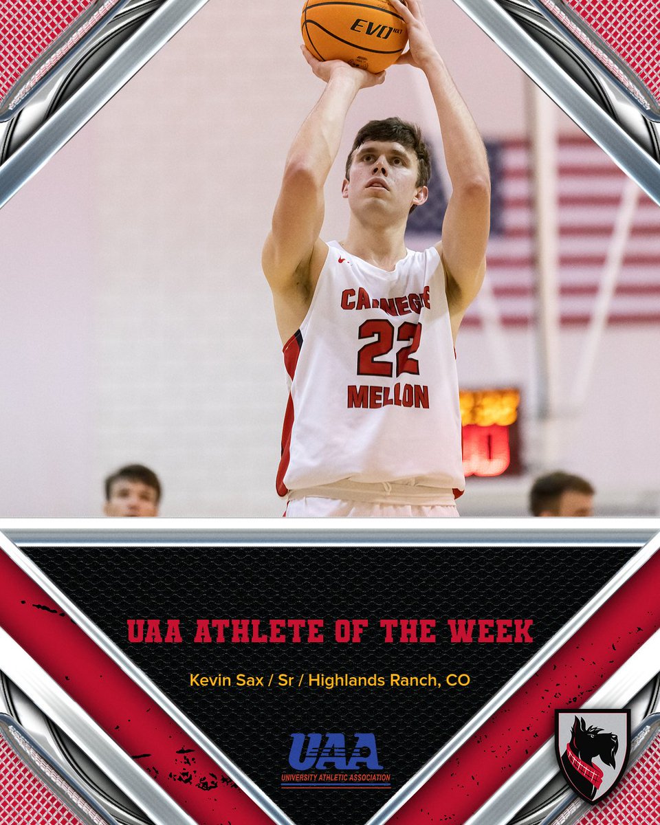Back to Back UAA Men's Basketball Athletes of the Week‼️

#TartanProud