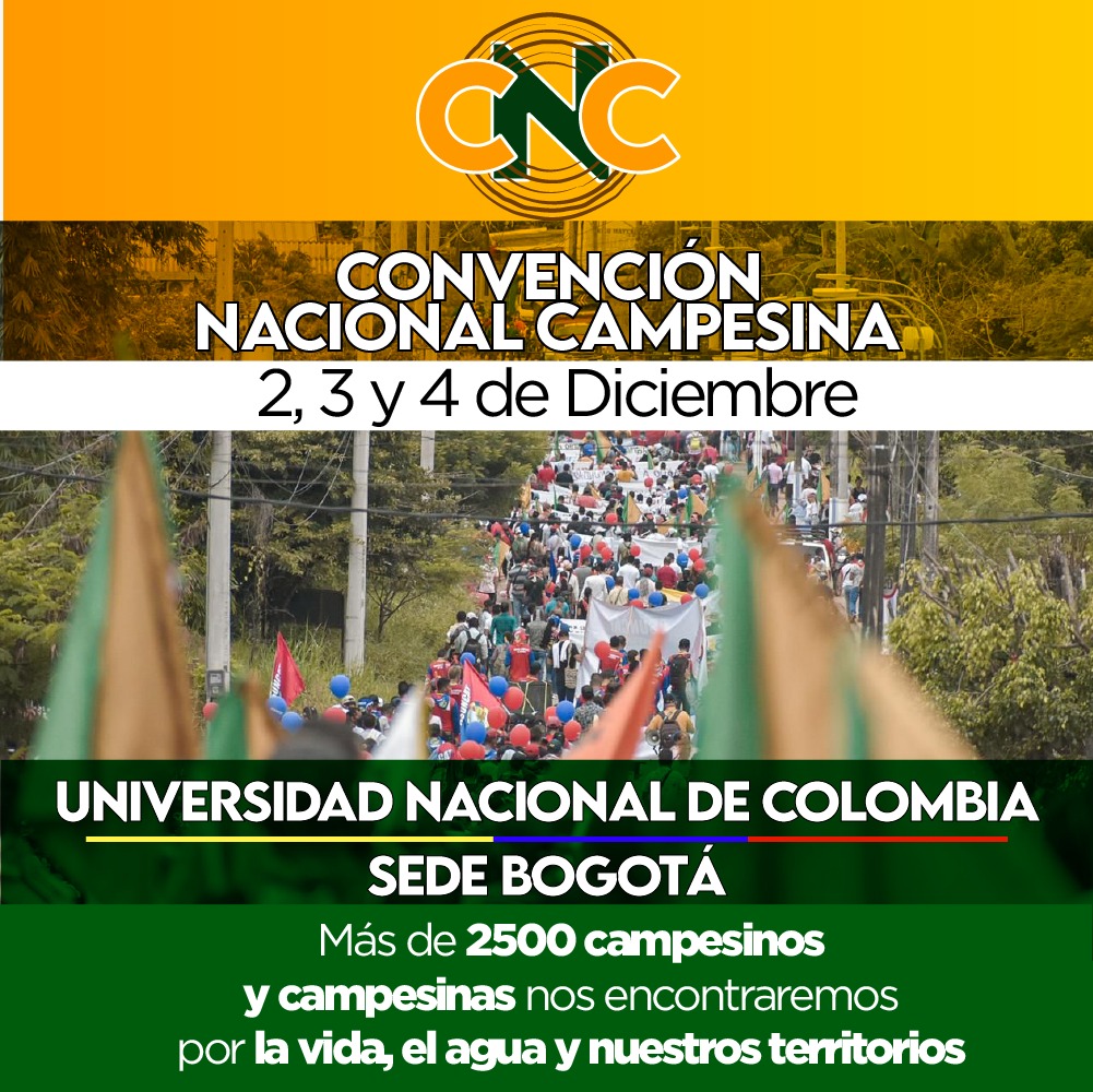 📌 Los próximos 2, 3 y 4 de diciembre se realizará en las instalaciones de la Universidad Nacional, la #ConvenciónNacionalCampesina, que espera reunir a más de dos mil campesinos, campesinas y pescadores de múltiples organizaciones que hacen vida en diferentes regiones del país.