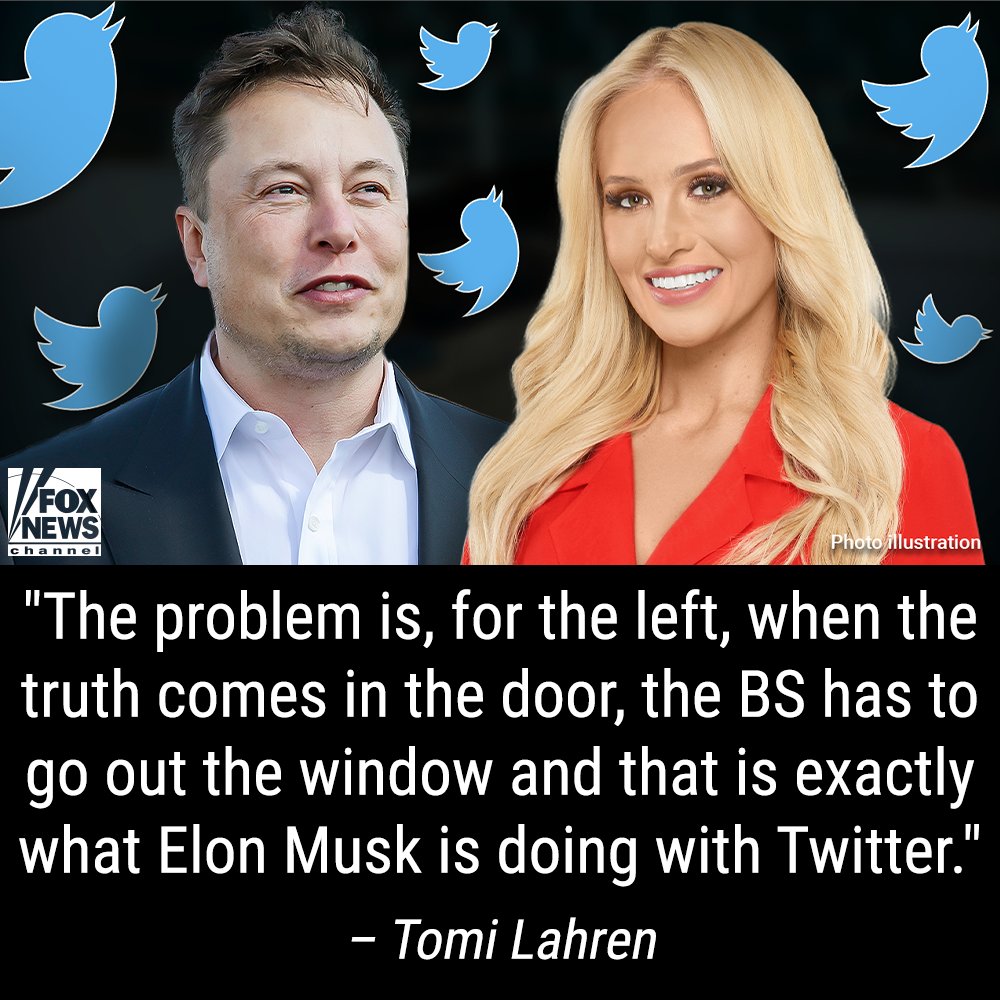 FREE BIRD: Tomi Lahren says the left is "terrified" of Elon Musk's vow to release Twitter's free speech files. fxn.ws/3EOTohg