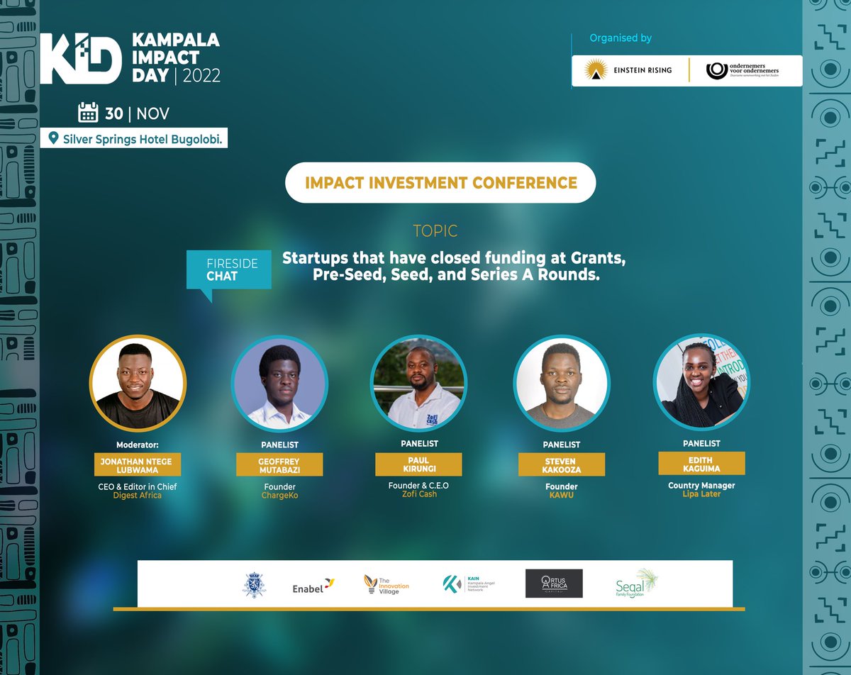 ‘<a href="/digestafrica/">Digest Africa</a> will be hosting a fireside chat with some of the fastest growing #startups in ecosystem and they’ll share insights in to their experience closing such investments. 

<a href="/ChargeKo/">Charge Ko Technologies</a> <a href="/ZofiCash/">Zofi Cash</a> @lipalaterke

#KID2022 #ImpactInvestment