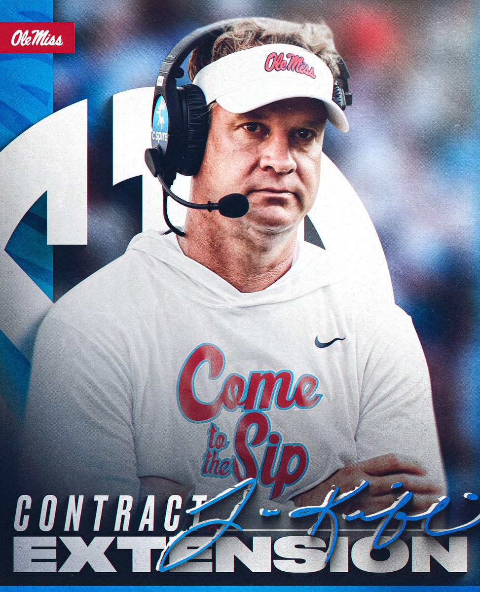 OleMissFB's tweet image. Ole Miss and Head Coach @Lane_Kiffin have officially finalized a new contract extension ‼️

📰 rebs.us/3ideYV4

#StayInTheSip | #HottyToddy