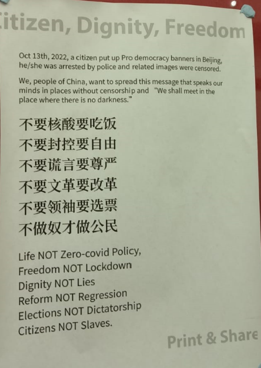 RashmiDVS's tweet photo. In solidarity with the Chinese people fighting fascism.
#CitizensNotSlaves https://t.co/dmHhCVqV7r
