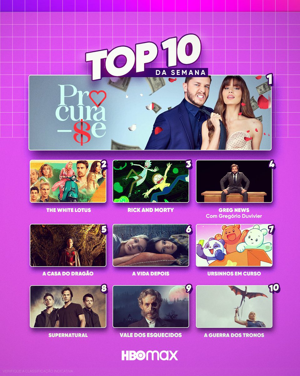 HBOMaxBrasil's tweet photo. Procura-se um mozão pra assistir o meu top 10 da semana 😍 https://t.co/b0J2wquMpy