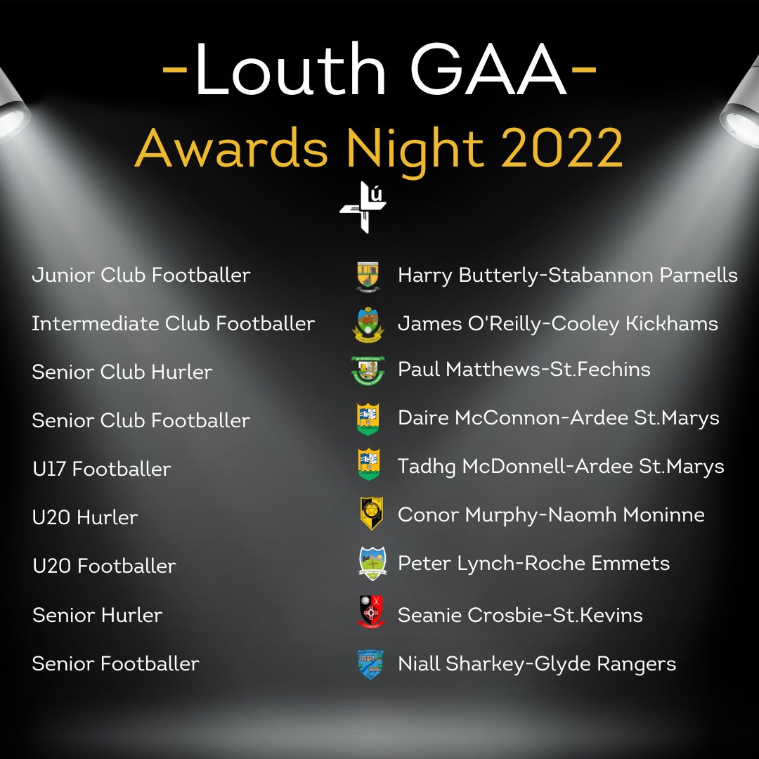 🏆Louth GAA Awards 2022🏆 Congratulations to all our award winners for 2022 🔴⚪️ #LúAbú