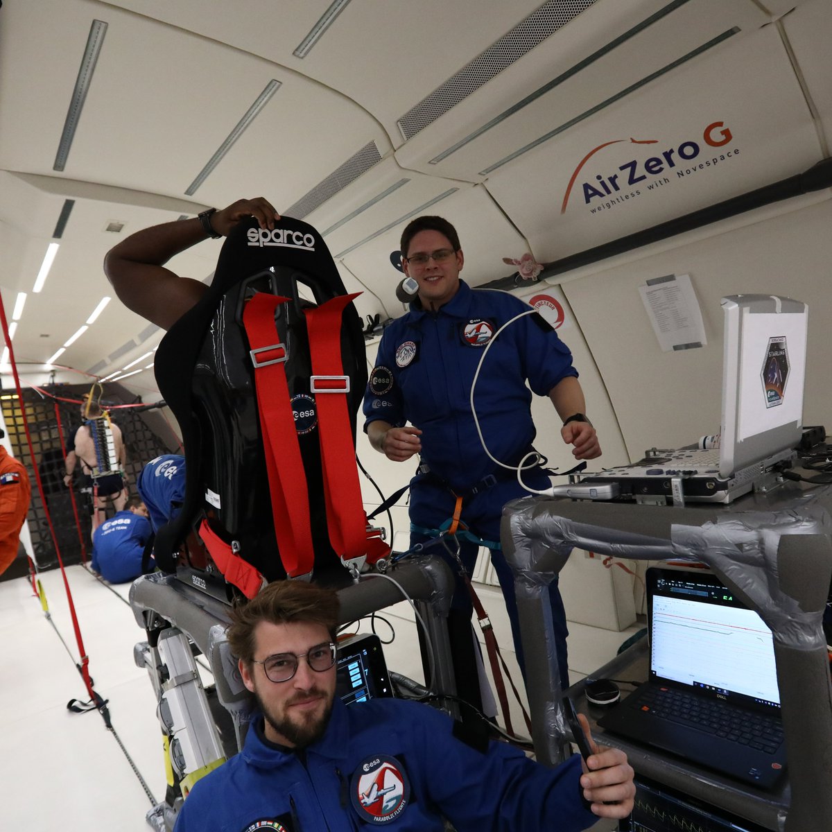Gavin Travers (@gav_physiol) on Twitter photo An amazing few weeks of experiments aboard <a href="/AirZeroG/">Air ZeroG ✈️</a> for ESA's 79th and 80th parabolic flight campaigns investigating the validity, sensitivity and reliability of bioreactance estimations of stroke volume as a candidate for future space exploration. Huge thanks to the team! An amazing few weeks of experiments aboard <a href="/AirZeroG/">Air ZeroG ✈️</a> for ESA's 79th and 80th parabolic flight campaigns investigating the validity, sensitivity and reliability of bioreactance estimations of stroke volume as a candidate for future space exploration. Huge thanks to the team!