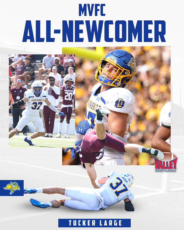 GoJacksFB's tweet photo. MVFC All-Newcomer Team - @tuckerlarge 

#GoJacks 🐰🏈 https://t.co/V5sRCYNTru