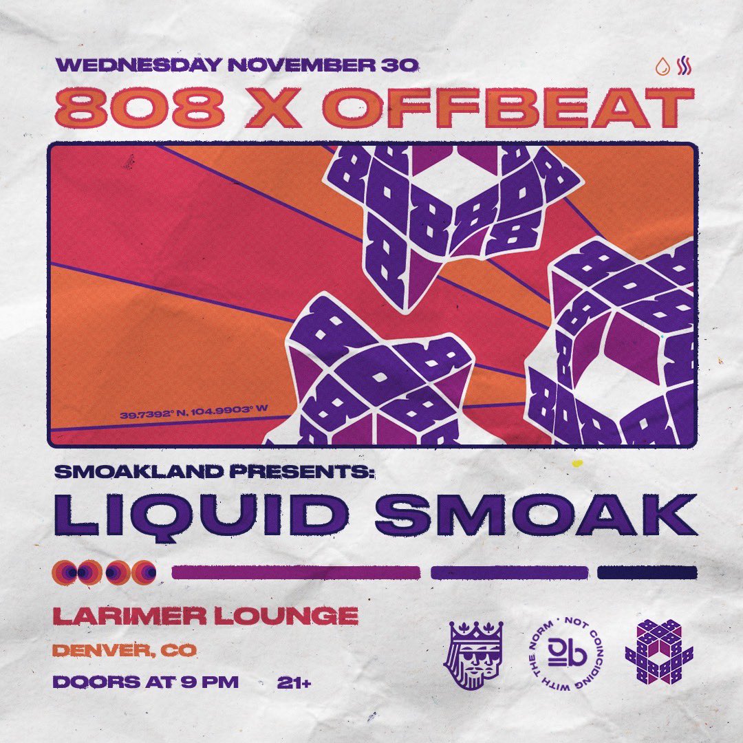 SmoaklandBeats's tweet photo. Debuting our newest 4-track liquid dnb EP tomorrow ❤️ 

come thru Denver - doors at 8 https://t.co/AT7sGyy41p