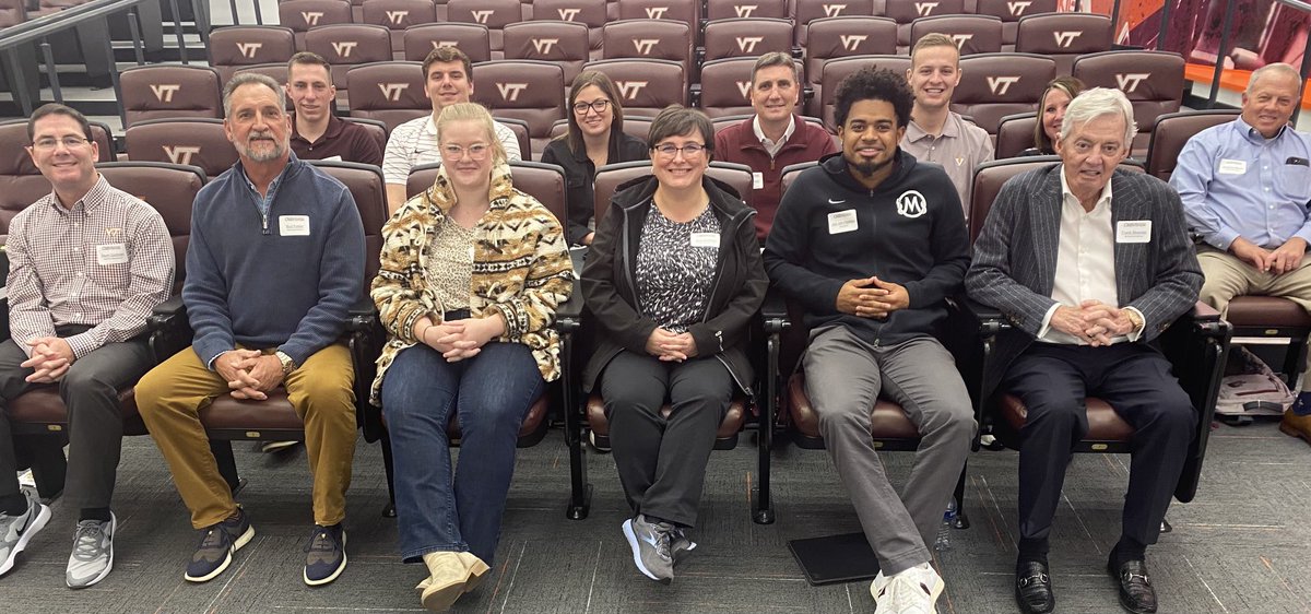 We are really excited to introduce the new members of our #Hokie Athletics Family! Thank you Coach Beamer and ⁦<a href="/coachfostervt/">Bud Foster</a>⁩ for talking about our history &amp; why VT is so special!!#AthleticsOnboarding #OurPeopleOurCulture #ThisIsHome 🦃 ❤️