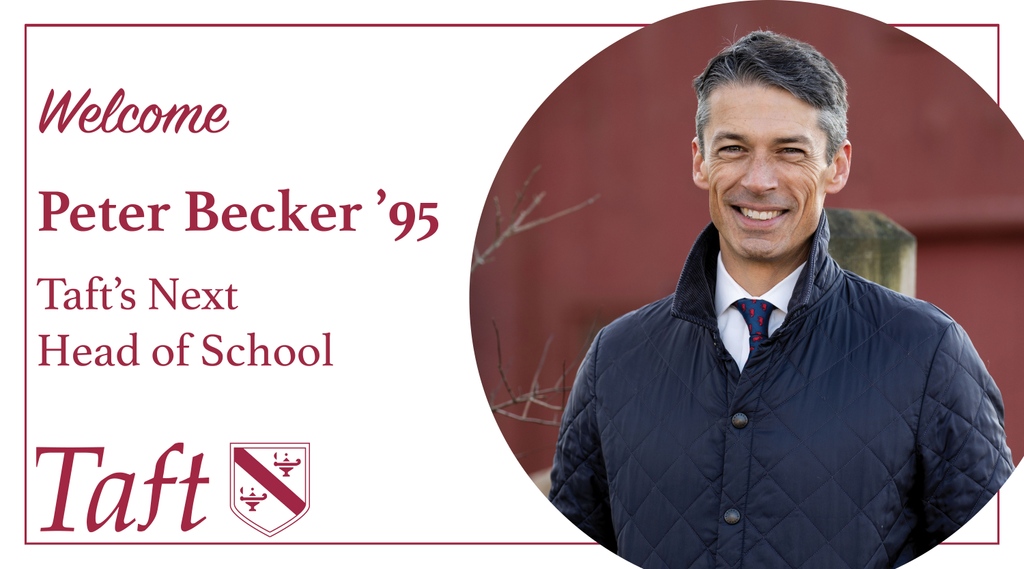 Taft is thrilled to announce that Peter Becker ’95 will serve as our 6th head of school. Now head of The Frederick Gunn School, Peter will succeed Willy MacMullen ’78 on 7/1/23, following Willy’s remarkable 22-year tenure as head of school. Read more: bit.ly/HOSSTaft