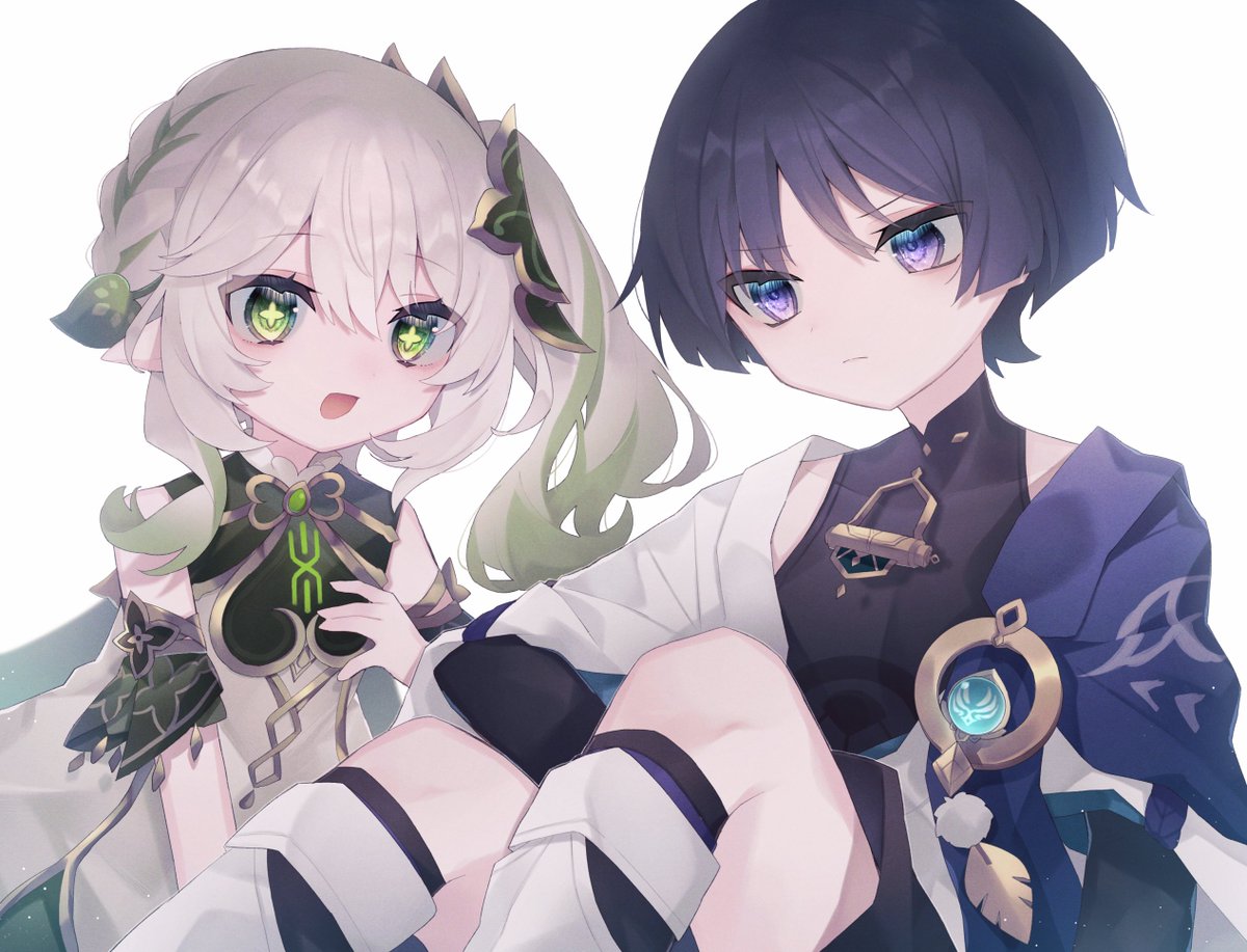 ナヒーダ(原神) ,スカラマシュ(原神) 「ナヒーダちゃんと放浪者くん  #GenshinImpact #原神 」|りめめりのイラスト