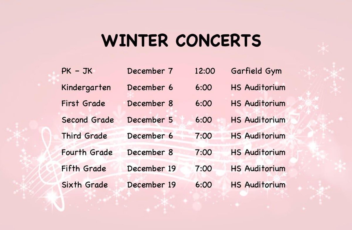 CCSDCards's tweet photo. Winter Concerts coming up! https://t.co/Ggcr4iNzQs