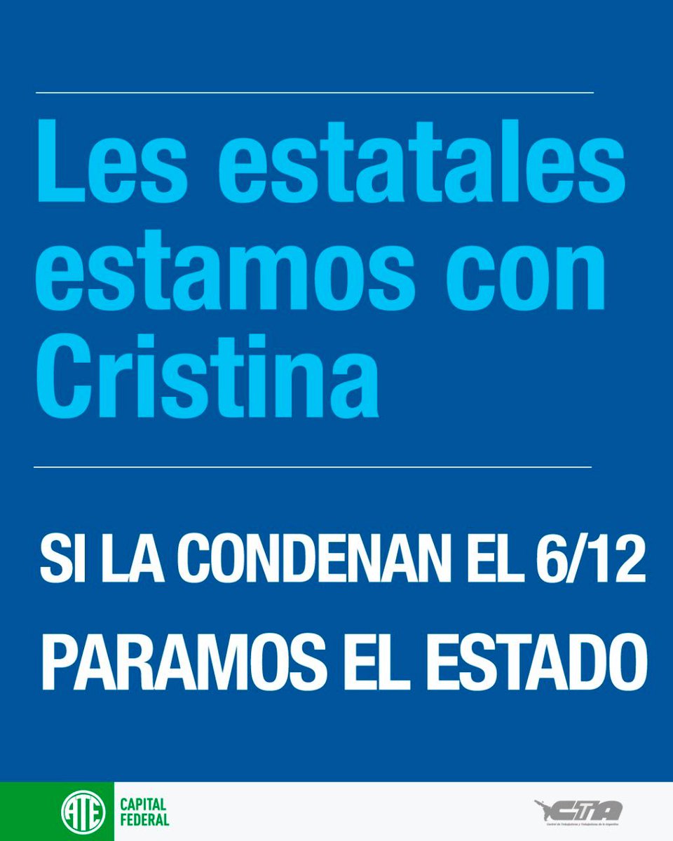 🔴Los Estatales amenazan con parar el Estado "si la tocan a Cristina"

El nivel de locura de esta gente es impresionante.