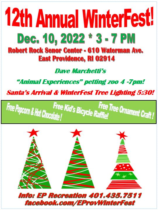 EPRD1's tweet photo. Due to the weather forecast, our annual WinterFest has been rescheduled to Dec. 10, 2022. Hope to see you all there! https://t.co/tzORMoxJam