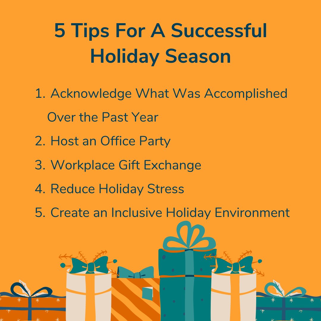 JoinShaka's tweet photo. With the holidays right around the corner, here are 5 tips for a successful holiday season!

#companyculture #employeeengagement #joinshaka #holidayseason https://t.co/jCrtJGMzSf