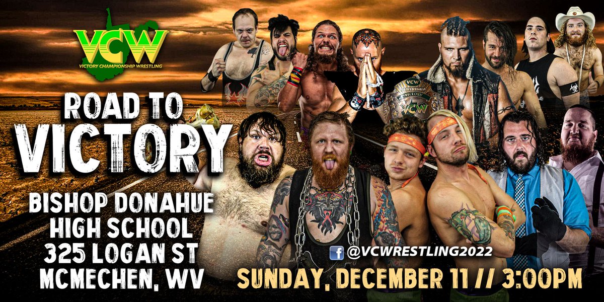 USindywrestling's tweet photo. Going LIVE on @FiteTV Sunday December 11 with @VCWrestling22 Road to Victory! 

Purchase and bookmark here: https://t.co/NMxpjHuSUI 

#prowrestling #indywrestling #liveppv https://t.co/jOwYOPzHbF