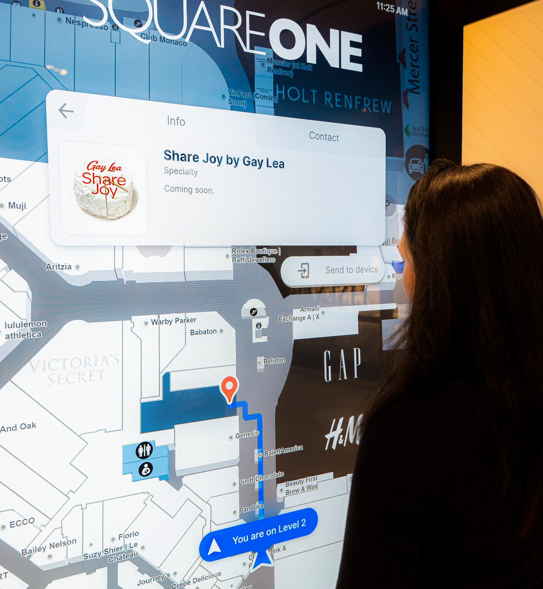 Are you getting excited to Share Joy with Gay Lea? Our exact location will be available to view in the Square One Shopping Centre electronic directory.📍

We can't wait to Share Joy with you! #GayLeaShareJoy
Open December 2nd at 4pm to the 22nd.