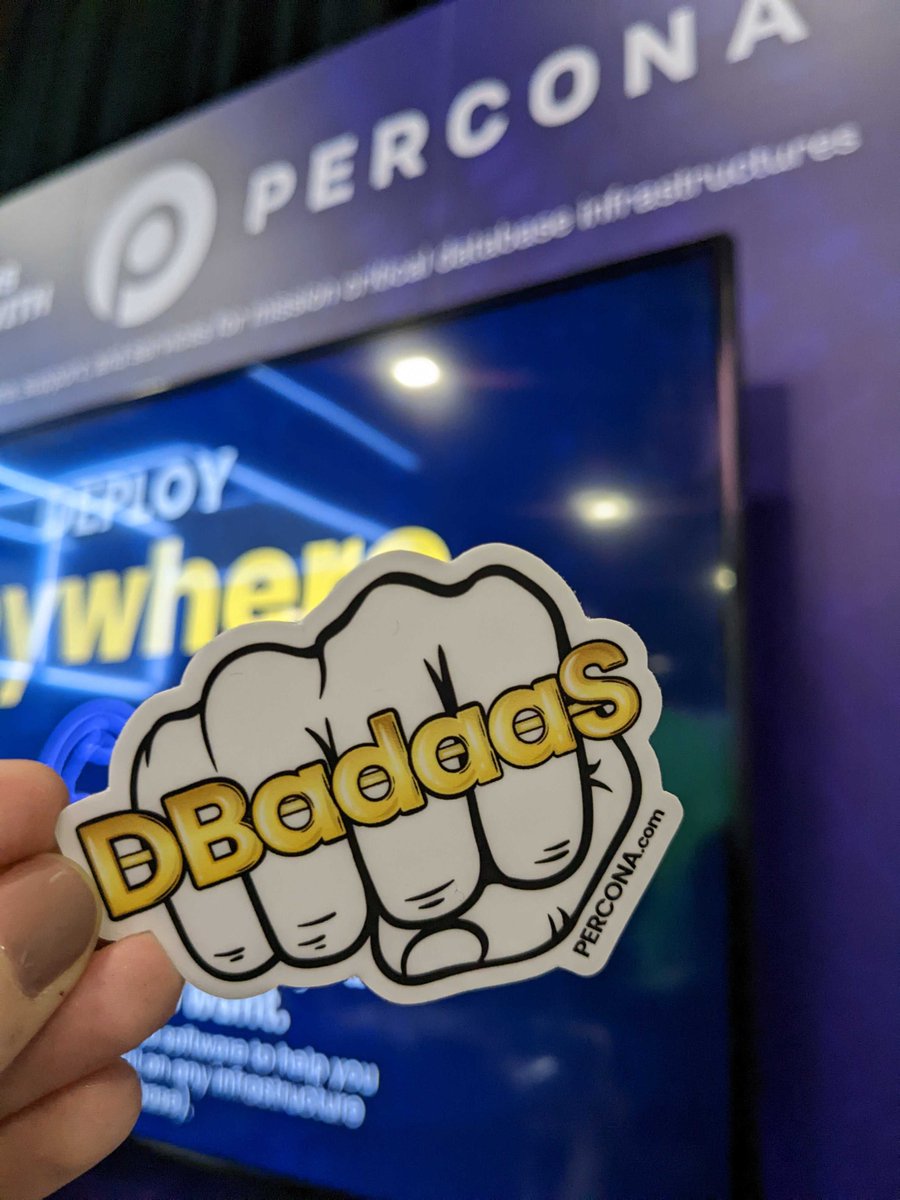Percona's tweet photo. Things are poppin' over at booth 143 at #reInvent 🎉
Stop by to grab some swag and register for our raffle prize! 😲

And if you're feeling up for a #database challenge, try to prove your DBadaaSery and spin up a #BDaaS in 2 minutes!
Book a meeting now 👉  https://t.co/rCuBShShTu https://t.co/tV4akAoaVC