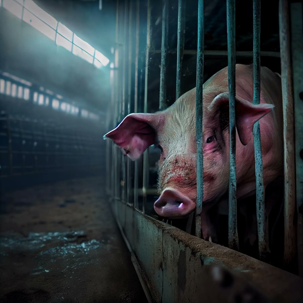 lnfinityArt's tweet photo. They are locked in a cage even though they have committed no crime.

#factoryfarming #pigfarm #animalagriculture #pigfarming #sadart #lockedup https://t.co/R48HezzSNH