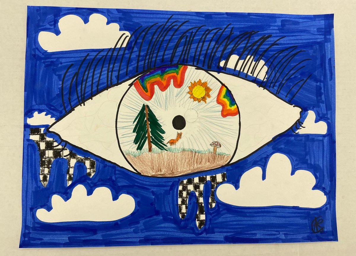 4th graders created Rene Magritte inspired Surrealist eyes!