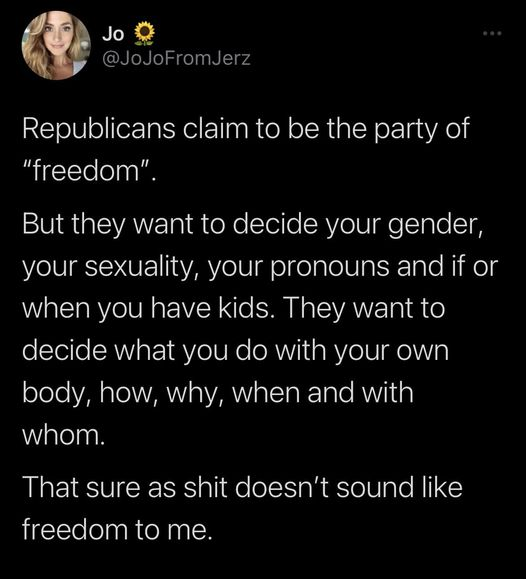 #MAGAmeltdown 
Trump cult people support freedom FOR THEMSELVES but NOT FOR YOU!!!