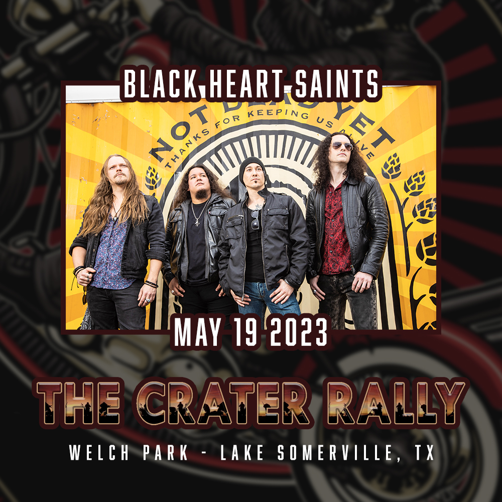 Join us at The Crater Rally on May 19th at Welch Park in Lake Somerville, TX!

#blackheartsaints #thecraterrally #welchpark #somervilletx #texas #bikerallies #bikerevents #cyclefish #livemusic #motorcyclelife #rallies #craterrally #livemusicin2023