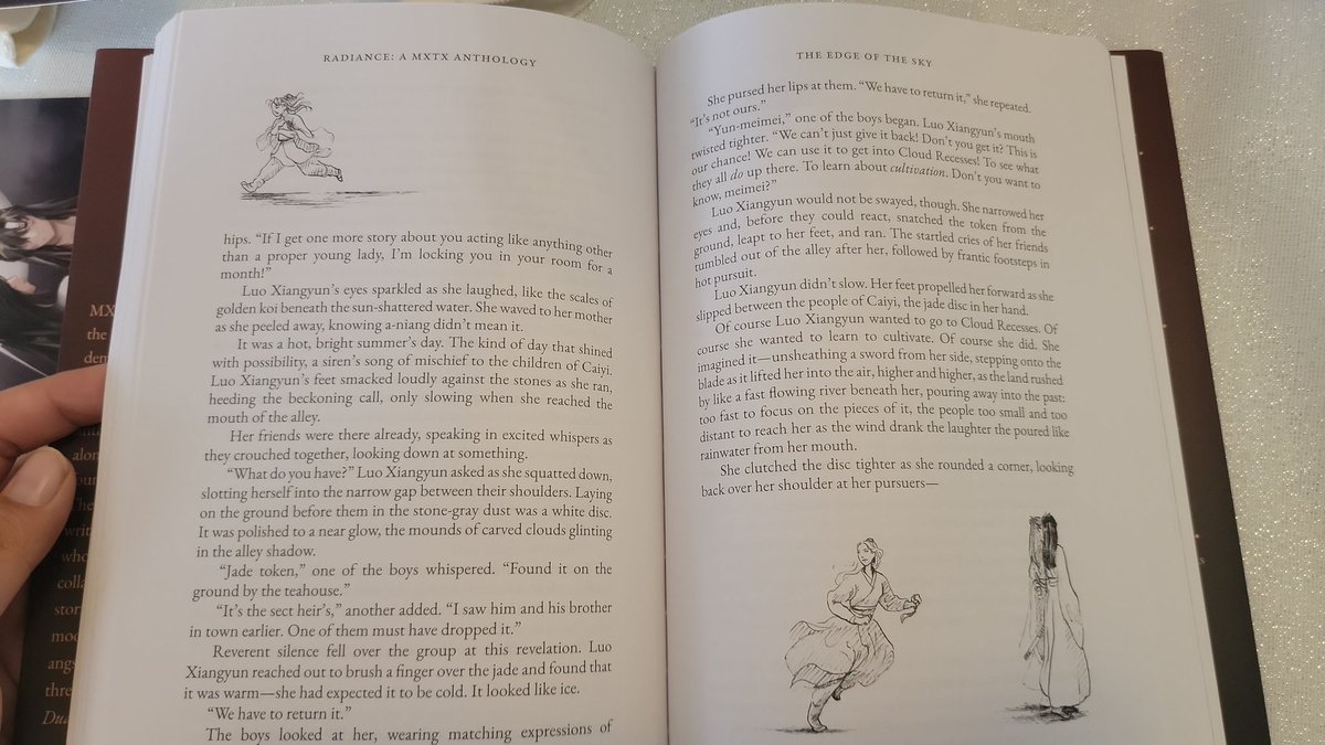 Managed to snag myself the hardcover full bundle from <a href="/MXTXFanworkBook/">Radiance: A MXTX Fan Anthology || Free PDF release</a>'s leftover sales! Everything came in good condition!

I 💖 the feel of the pages and the little drawings within the actual stories!