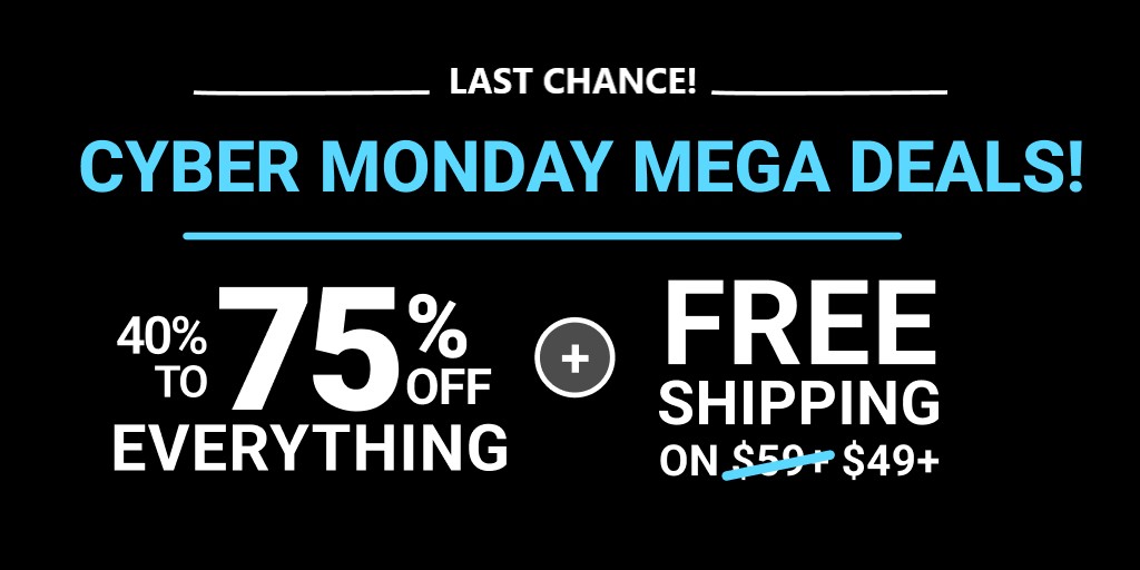 LSCollection's tweet image. Last chance to get up to 75% off everything with this Cyber Monday Mega Deal and free shipping on orders $49 or more with code CYBER22.
rb.gy/dvb5yz