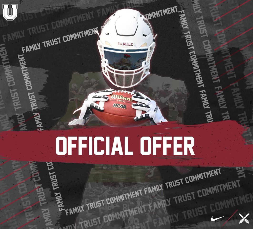 After a great conversation with <a href="/CoachDeavPuck/">Deav Puck</a> I’m very excited to announce my first offer from Union college. <a href="/UnionCollegeFB/">Union College Football</a> <a href="/CarmelRams/">Carmel Rams</a>