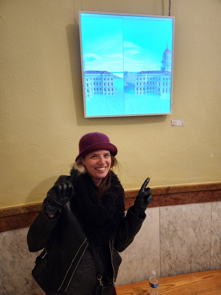 YolantisETH's tweet photo. Check out Annie @IRLart__ in front of her NFT art! https://t.co/nVFmqfNp1X