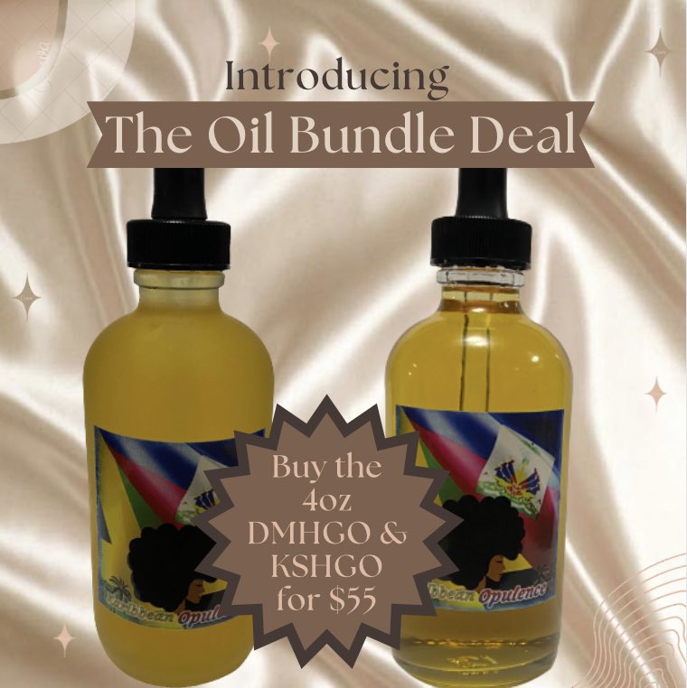 KaribbeanO's tweet photo. Introducing our Holiday Oil Bundle Deal

Get BOTH the Daily Moisturizing Hair Growth Oil &amp; the Karibbean Secrets Hair Growth Oil for $55! No coupon code needed. The perfect Christmas gift for you/your loved ones to start your healthy hair journey off right before the new year!! https://t.co/EqwHRje0N1