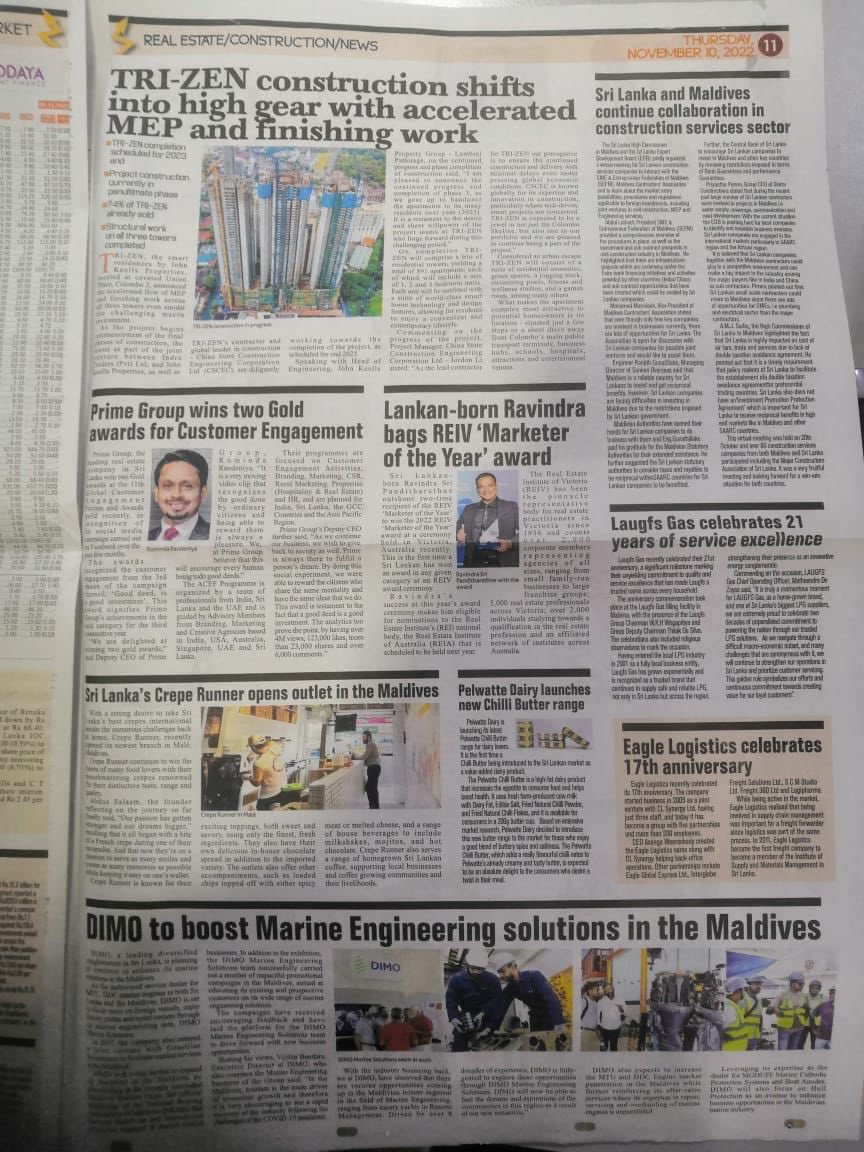 RavSriRavs's tweet photo. Thanks Daily Mirror Sri Lanka for publishing the achievement of βREIV Marketer of the year Award.
#buyhouse #sellhouse #freeappraisal #realestate #sellwarehouse #bestreviews #bestrealestateagent #marketeroftheyear #reivawards #ravsri #harcourts #REIVmarketeroftheyear https://t.co/K1ipx8qyIM