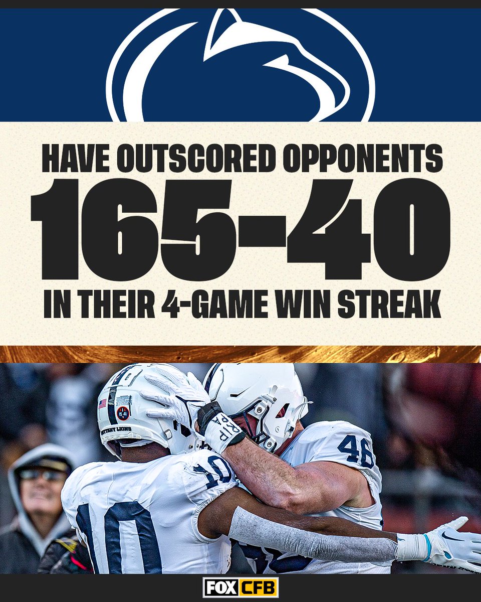 CFBONFOX's tweet photo. 😤 @PennStateFball been on one 💯 https://t.co/wk6WZJT9hN