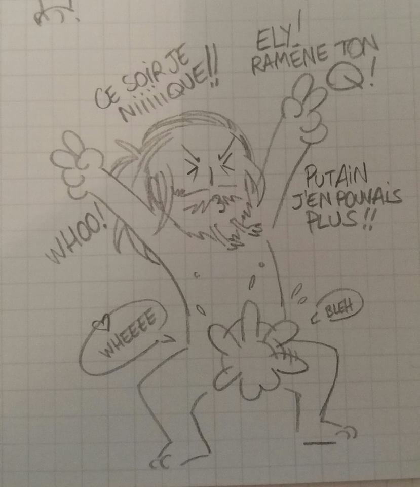 SpicyKme's tweet photo. Isn't he HOT ? 🔥🙈
Please don't judge me, I'm sure you all have some lil'sketches like this in your notebooks xD!
Whhhheeeeeeeee /o/ ! 

(He says something like "At last, tonight I fuck! Ely! (his gf) Bring you ass back here!) https://t.co/rxsS1I2YpL