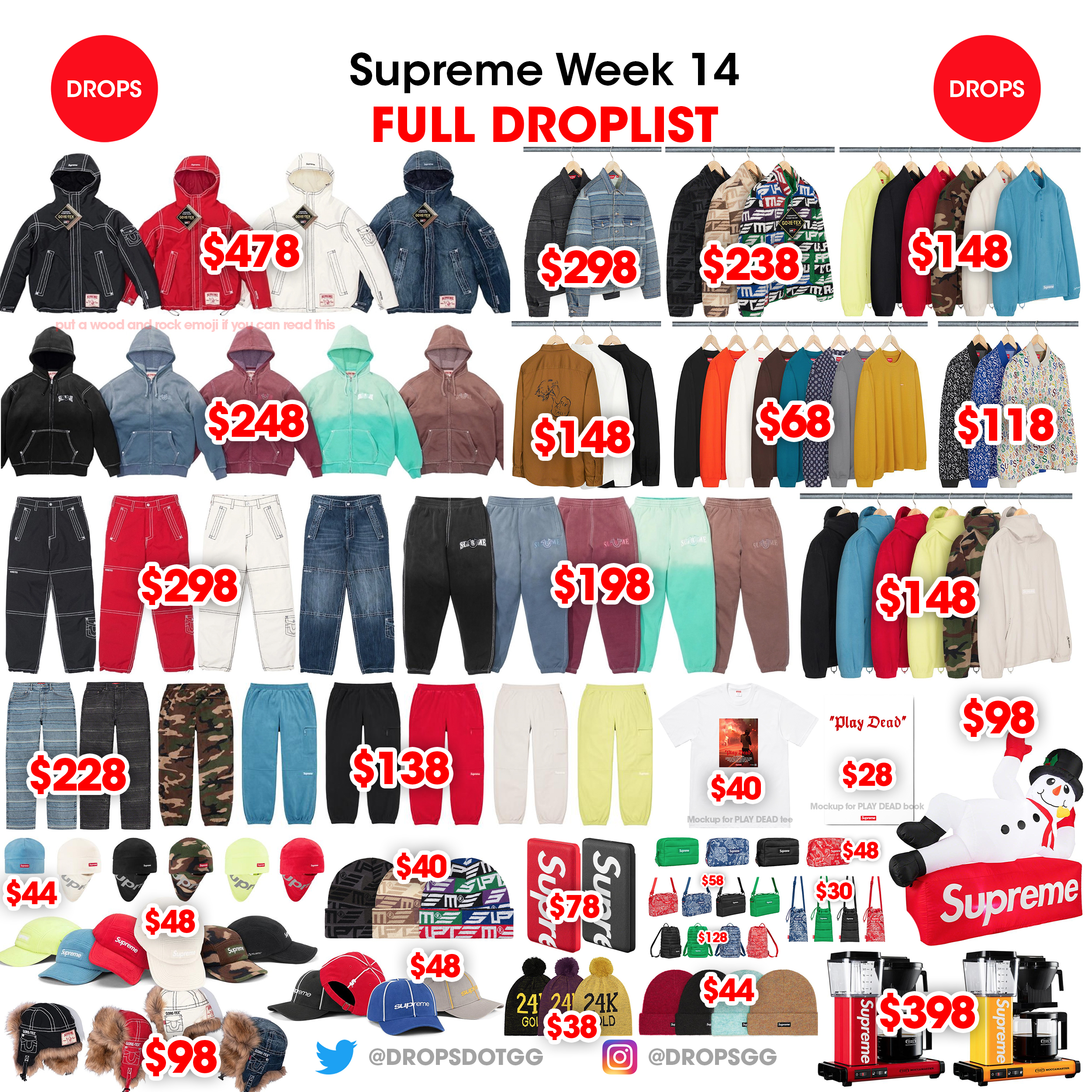 Supreme week hot sale 5 ss19 prices