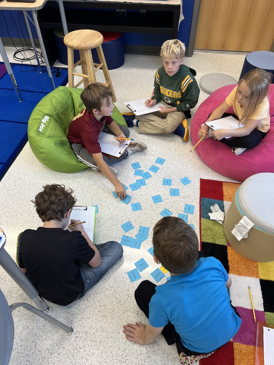 vsimp1216's tweet photo. We had a little fun building words with suffixes today. I was so proud of the teamwork I was seeing and how well they were interacting with each other to check their words. They didn’t want the activity to end when the timer went off!#vocabularysurge #wordparts @Molly_Capps https://t.co/M0MHIAkuFG