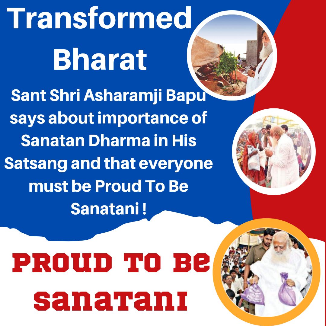 If Transformed Bharat is the dream then perception of the youth #TowardsSanatanDharma must be corrected, which is being poisoned.

Sant Shri Asharamji Bapu since past 57 years has created awareness among the people regarding Vedic Lifestyle

People now feel Proud To Be Sanatani🚩