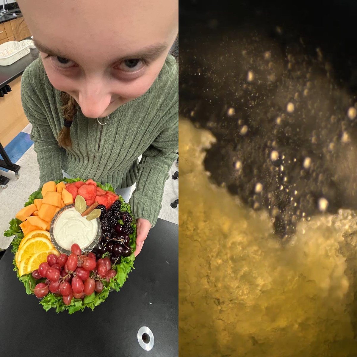 4kStem's tweet photo. It’s that time of year: the annual 4K Thanksgiving was today!! 🍂🦃 We’re thankful for the amazing opportunity to use a world-reknowned microscope on a fab team, which is why we made sure to view some of our dishes under the scope! @STEMcha 

#stem4k #microscope #stem #science https://t.co/yjX6tsKJu0