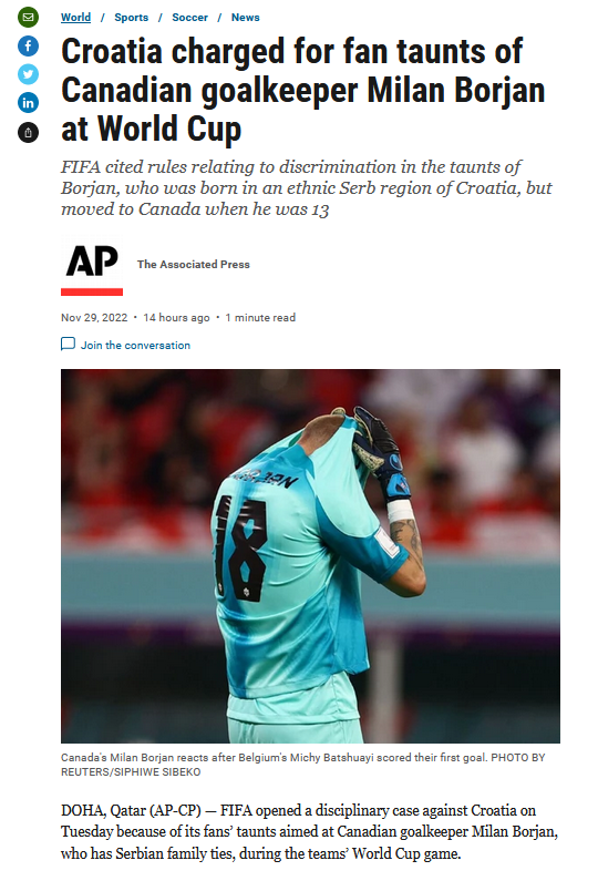 reljiccoached's tweet photo. Yes! Thank you @FIFAWorldCup @CanadianPM! It was difficult to watch and listen to Croatia's fans nasty racist taunts and xenophobic attacks for 90 minutes! @Milan Borjan. @samstreetwrites Thank you! @CBCTheNational @calgaryherald @CTVCalgary https://t.co/GwVgAuVwX5