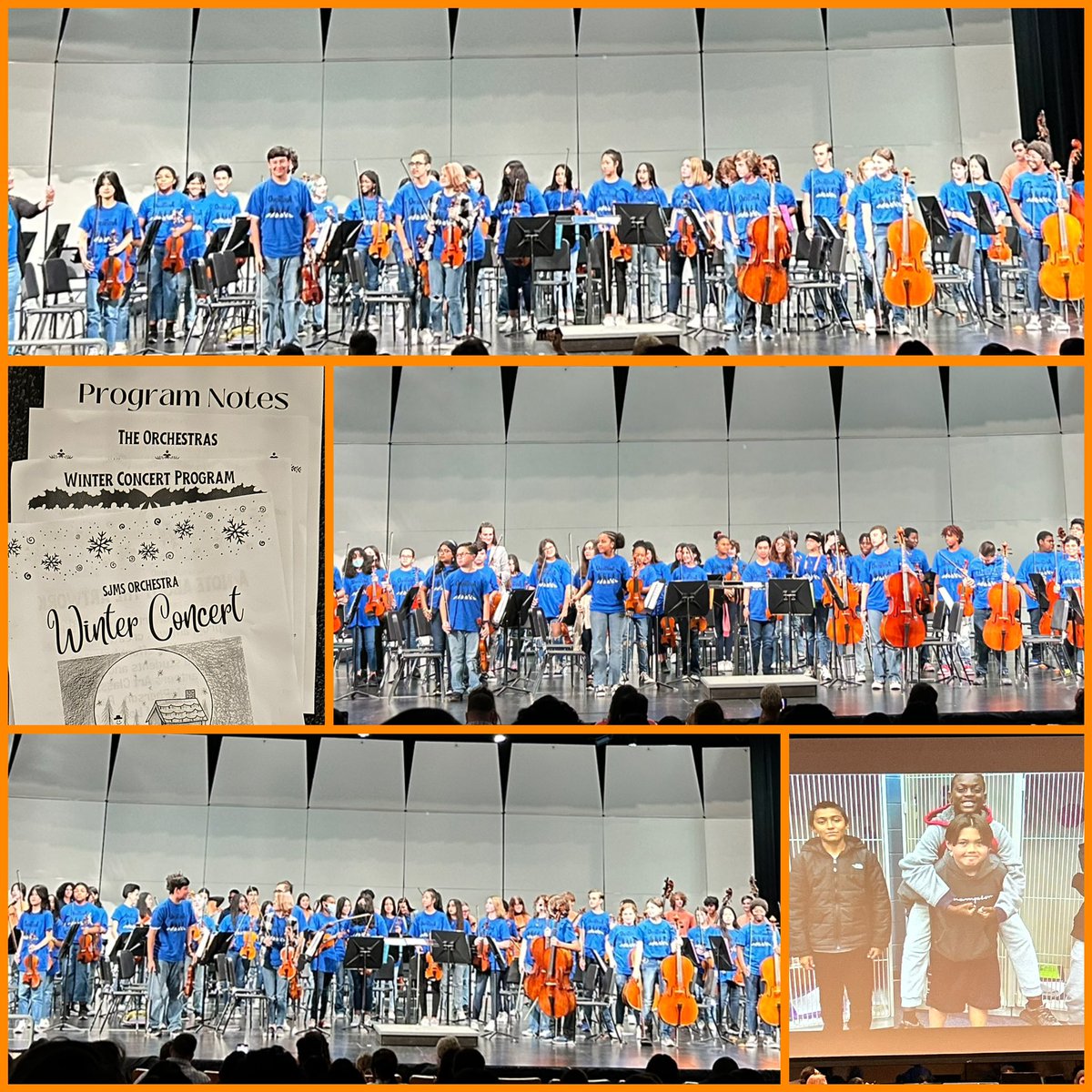 SJMS Orchestra put on a top notch performance tonight with excellent musicianship, fun tech, student-written program notes, partners’ artwork, and a collab with MNHS. Well done Ms. Hardwick and students! #uplift2inspire #mckinneyisd #mckinneyisdfinearts
