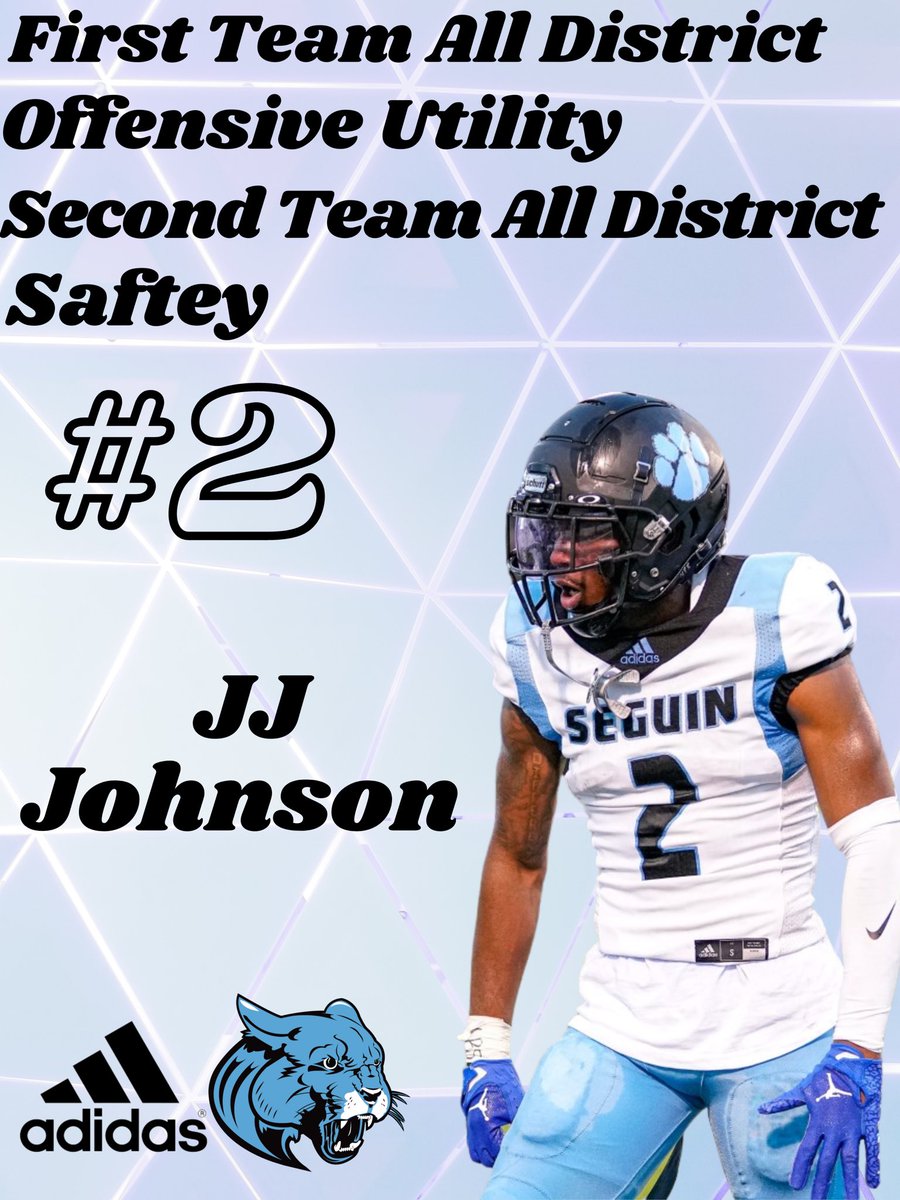 SeguinCougarFB's tweet photo. Congratulations To First Team All District Offensive Utility &amp; Second Team All District Safety #2 Jamel Johnson
#SeguinNation #Family https://t.co/T82FPjmxT8