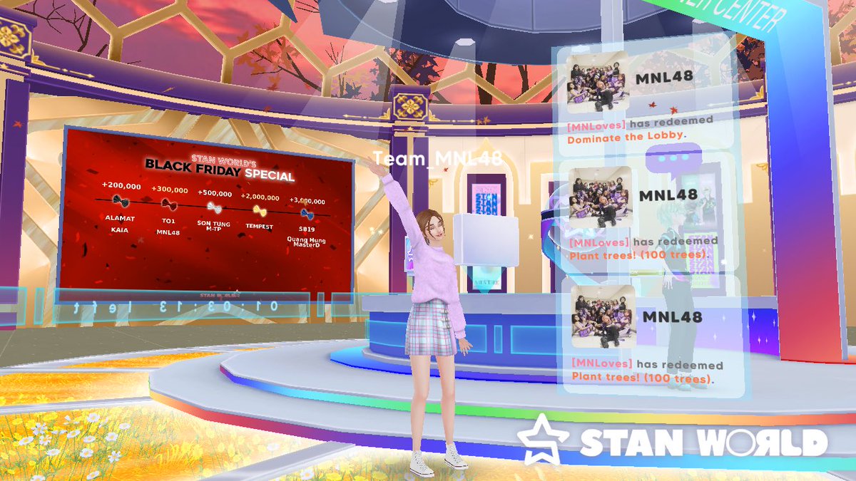 Thank you MNLoves for joining!💙These are the prices we will claimed. 2 Dominate the lobby and 200 Plant Trees. 

#MNL48 <a href="/mnl48official/">MNL48</a> 
#StanWorld