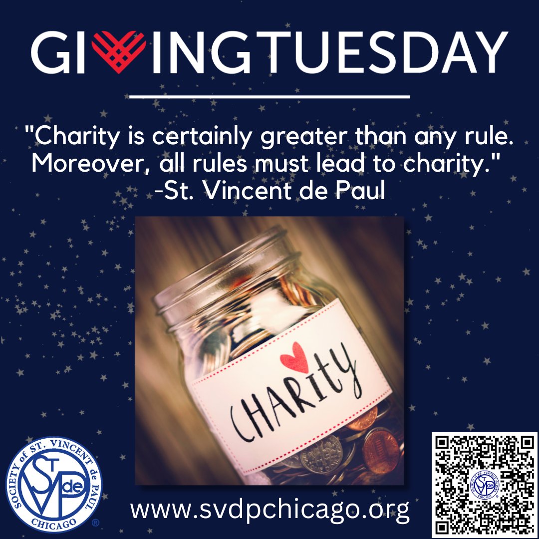 SVdPChicago's tweet photo. St. Vincent de Paul Chicago asks that you please consider us as your charity of choice this #GivingTuesday. Your donation will directly benefit our local neighbors in a time of need and give them the gift of hope this holiday season. https://t.co/hfNrQOetx5 https://t.co/dpAC31RIyF