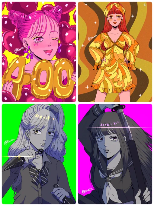 #今月描いた絵を晒そう #絵描きさんと繫がりたい カラフルもモノクロも描けて楽しかったです😊🎶 12月も宜しくお願いします🥺