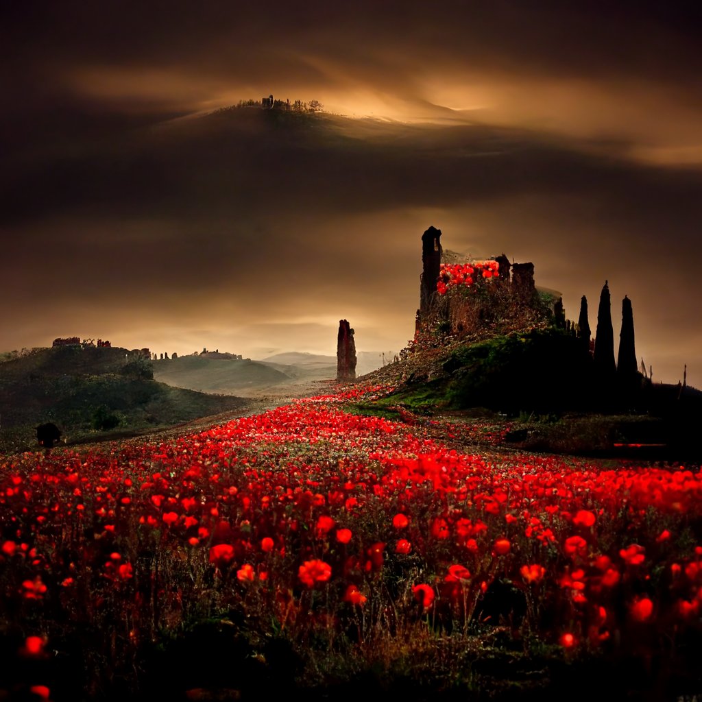 cventura's tweet photo. Ruinous poppies

#ai #Midjourney  #midjourneyart #Prompts https://t.co/ALhFuBcZLQ
