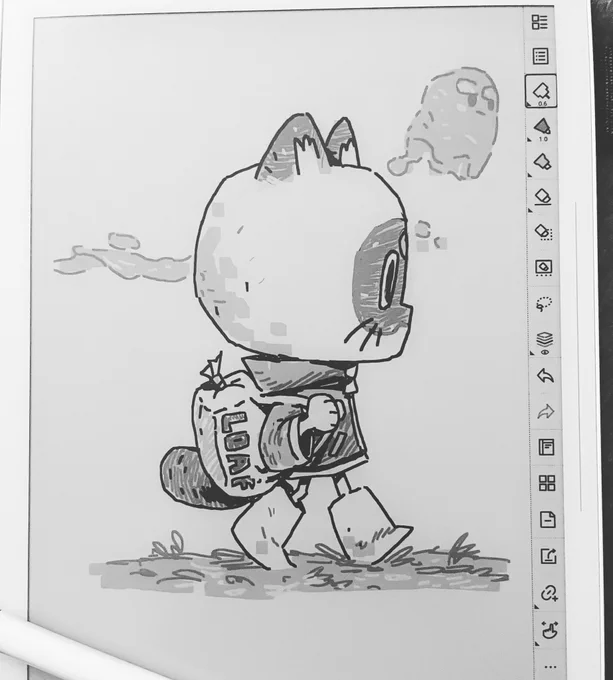 More fun with my new Supernote :) is fun to work purely black and white! 