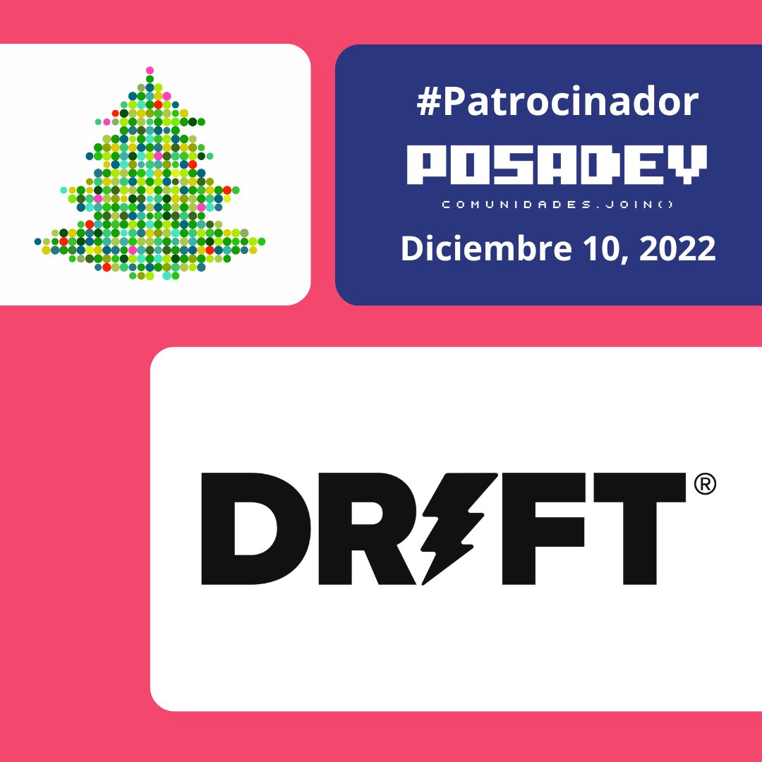 posadev's tweet image. ¡Muchas gracias @Drift por completar el grupo de patrocinadores que están haciendo posible el evento hecho por y para las comunidades!

Nos vemos en #PosaDev2022 el 10 de Diciembre.