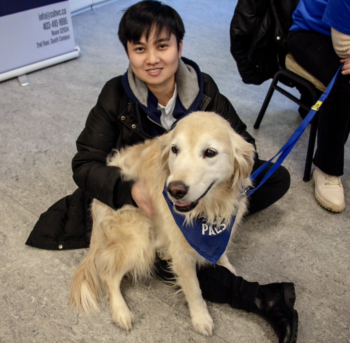 SAofBVC's tweet photo. Thank you to our pals at @PALSCalgary for stopping by today to be a part of our Stress Less Week! 🐾❤️
#sabvc #bvcnow #bvcbold #bvcevents #studentevents #pettherapy #stressless #bowvalleycollege https://t.co/H2rvrlF3CU