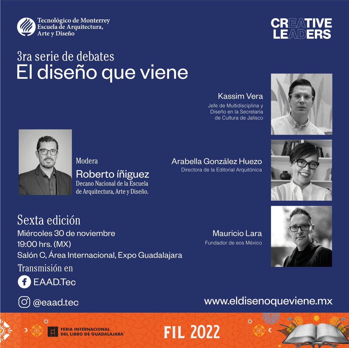 Mañana en la @FILGuadalajara en la presentación del nuevo libro de la @EAAD_Tec del @TecdeMonterrey :