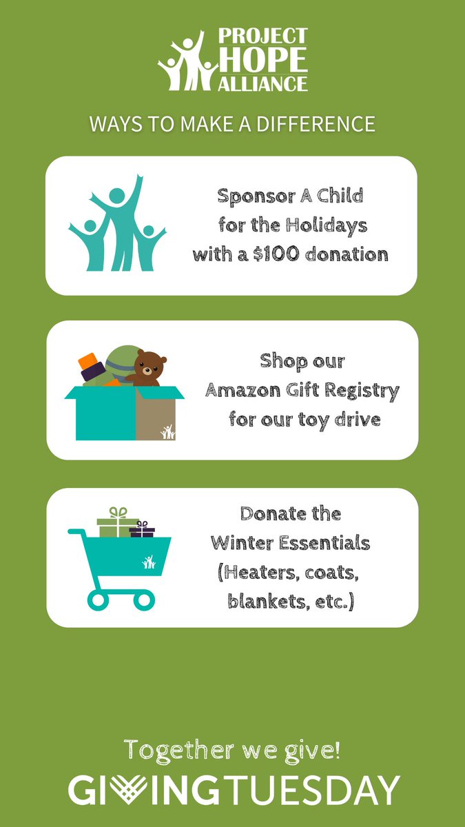 It's #GivingTuesday!

Join #ProjectHopeAlliance in providing the winter essentials to families experiencing homelessness in Orange County!

To learn more about making a difference, check out linktr.ee/project.hope.a…